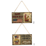 Max Wooden Sign Wall Hanging Plaque Independence Day Party Decor GOD BLESS AMERICAN