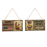 Max Wooden Sign Wall Hanging Plaque Independence Day Party Decor GOD BLESS AMERICAN