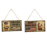 Max Wooden Sign Wall Hanging Plaque Independence Day Party Decor GOD BLESS AMERICAN
