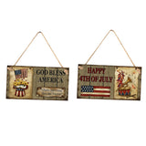 Max Wooden Sign Wall Hanging Plaque Independence Day Party Decor GOD BLESS AMERICAN