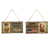 Max Wooden Sign Wall Hanging Plaque Independence Day Party Decor GOD BLESS AMERICAN