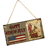 Max Wooden Sign Wall Hanging Plaque Independence Day Party Decor HAPPY 4TH OF JULY