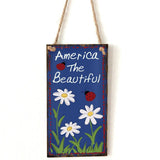 Max Wooden Rectangle Hanging Wall Door Decorative Plaque Sign with Rope Style 2