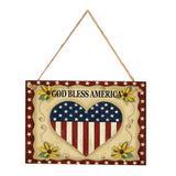 Max Rectangle Hanging Wooden Plaque Sign Independence Day Party Wall Door Decor