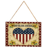 Max Rectangle Hanging Wooden Plaque Sign Independence Day Party Wall Door Decor