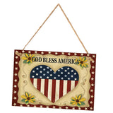 Max Rectangle Hanging Wooden Plaque Sign Independence Day Party Wall Door Decor