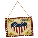 Max Rectangle Hanging Wooden Plaque Sign Independence Day Party Wall Door Decor