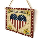 Max Rectangle Hanging Wooden Plaque Sign Independence Day Party Wall Door Decor