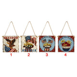 Max Square Hanging Wood Plaque Sign America Independence Day Party Decor Style 4