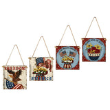 Max Square Hanging Wood Plaque Sign America Independence Day Party Decor Style 4