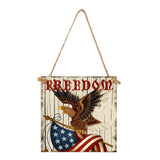 Max Square Hanging Wood Plaque Sign America Independence Day Party Decor Style 4