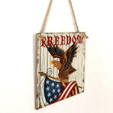 Max Square Hanging Wood Plaque Sign America Independence Day Party Decor Style 4