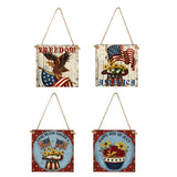 Max Square Hanging Wood Plaque Sign America Independence Day Party Decor Style 4