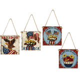 Max Square Hanging Wood Plaque Sign America Independence Day Party Decor Style 4