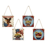 Max Square Hanging Wood Plaque Sign America Independence Day Party Decor Style 4