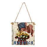Max Square Hanging Wood Plaque Sign America Independence Day Party Decor Style 3
