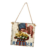 Max Square Hanging Wood Plaque Sign America Independence Day Party Decor Style 3