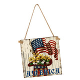 Max Square Hanging Wood Plaque Sign America Independence Day Party Decor Style 3