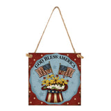 Max Square Hanging Wood Plaque Sign America Independence Day Party Decor Style 2