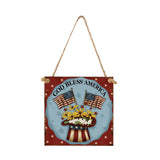 Max Square Hanging Wood Plaque Sign America Independence Day Party Decor Style 2