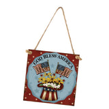Max Square Hanging Wood Plaque Sign America Independence Day Party Decor Style 2