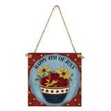 Max Square Hanging Wood Plaque Sign America Independence Day Party Decor Style 1