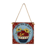Max Square Hanging Wood Plaque Sign America Independence Day Party Decor Style 1