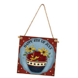 Max Square Hanging Wood Plaque Sign America Independence Day Party Decor Style 1