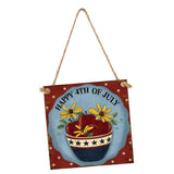 Max Square Hanging Wood Plaque Sign America Independence Day Party Decor Style 1