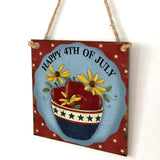 Max Square Hanging Wood Plaque Sign America Independence Day Party Decor Style 1