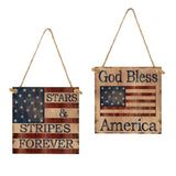 Max Square Wood Hanging Plaque Sign America Independence Day Party Decor Style 2