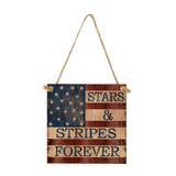 Max Square Wood Hanging Plaque Sign America Independence Day Party Decor Style 2