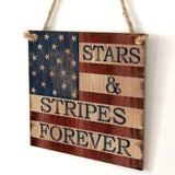Max Square Wood Hanging Plaque Sign America Independence Day Party Decor Style 2