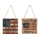 Max Square Wood Hanging Plaque Sign America Independence Day Party Decor Style 2