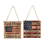 Max Square Wood Hanging Plaque Sign America Independence Day Party Decor Style 2