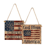 Max Square Wood Hanging Plaque Sign America Independence Day Party Decor Style 2