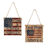 Max Square Wood Hanging Plaque Sign America Independence Day Party Decor Style 2
