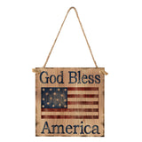 Max Square Wood Hanging Plaque Sign America Independence Day Party Decor Style 1