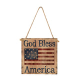 Max Square Wood Hanging Plaque Sign America Independence Day Party Decor Style 1
