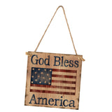 Max Square Wood Hanging Plaque Sign America Independence Day Party Decor Style 1