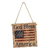 Max Square Wood Hanging Plaque Sign America Independence Day Party Decor Style 1