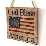 Max Square Wood Hanging Plaque Sign America Independence Day Party Decor Style 1