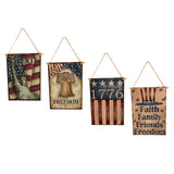 Max DIY Wood Hanging Lettered Board Plaque Wall Decor Sign America Flag Style 4