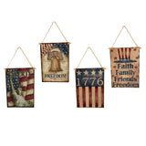 Max DIY Wood Hanging Lettered Board Plaque Wall Decor Sign America Flag Style 4