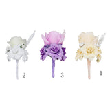 Max Silk Rose Flower Wedding Corsage Groom Bridal Wedding Boutonniere Champagne
