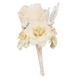 Max Silk Rose Flower Wedding Corsage Groom Bridal Wedding Boutonniere Champagne