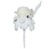 Max Silk Rose Flower Wedding Corsage Groom Bridal Wedding Boutonniere White
