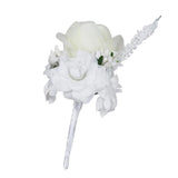 Max Silk Rose Flower Wedding Corsage Groom Bridal Wedding Boutonniere White