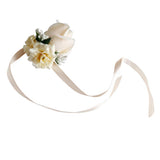 Max Artificial Rose Wrist Flower For Wedding Groom Bridesmaid Bride  Champagne