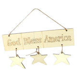 Max Rectangle DIY Hanging Wood Lettered Board Plaque Star Sign GOD BLESS AMERICA